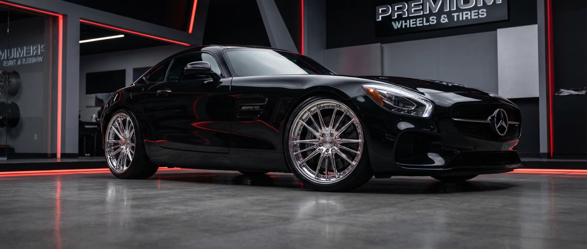 Premium vehicle with custom wheels at Limitless Tire