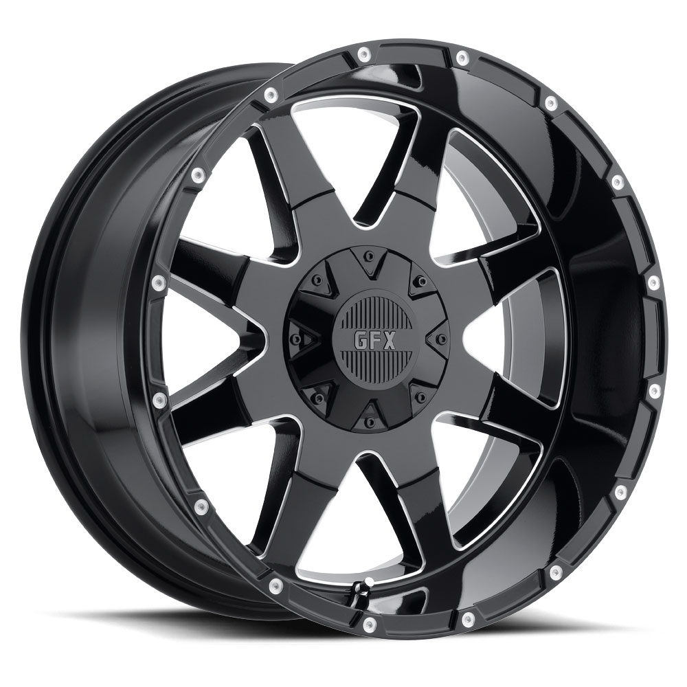G-Fx Tr-12 Wheel 20x9 8x180 Gloss Black Milled