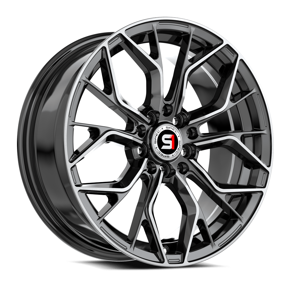 Spec-1 Racing Sp-76 Wheel 16x6.5 5x114.3/5x100 Gloss Black & Machined