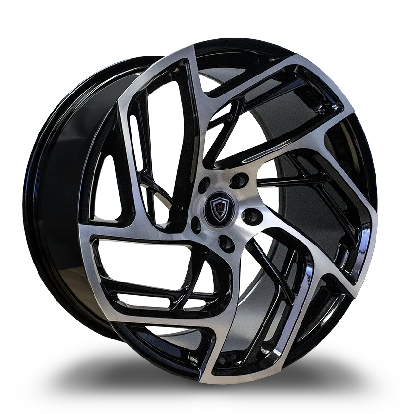 Marquee Wheels 20X9 5-114.3 Marquee# 1002 Gloss BLACK/ Brushed Machined 33/73.1 5-114.3 Wheel