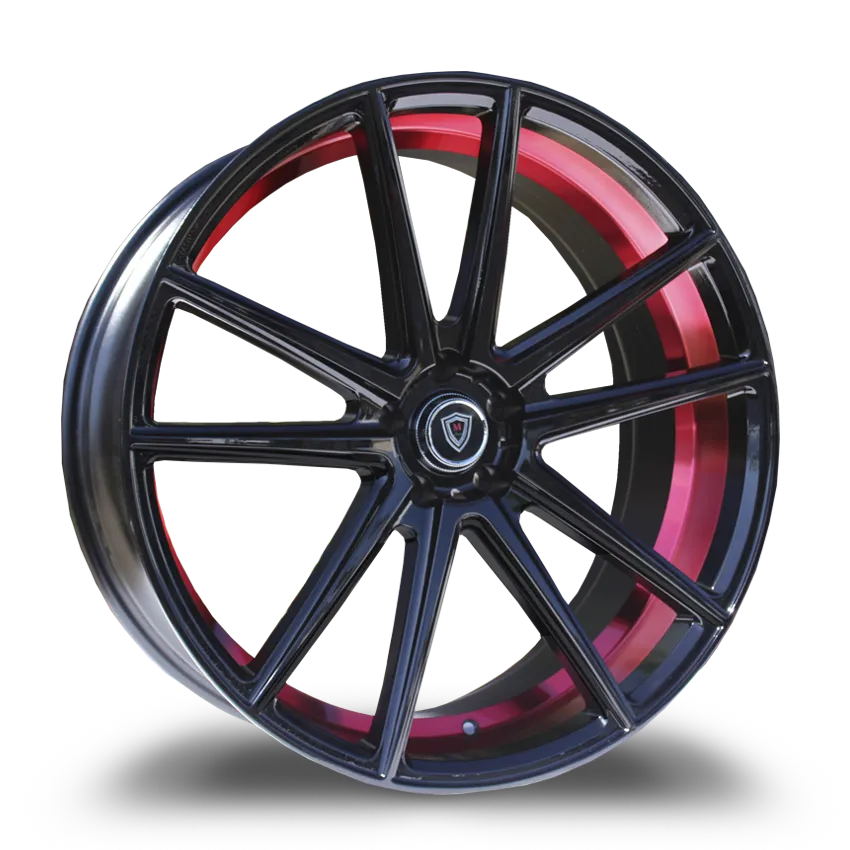 Marquee Wheels 20X8.5 5-120 Marquee #3197 Glossy BLACK/INNER Red 35/74.1 5-120 Wheel