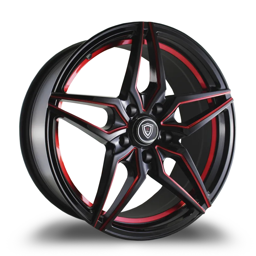 Marquee Wheels 18X8 5-120 Marquee #3259 BLACK/ Red Milling <R>B1-Wr 33/72.56 5-120 Wheel