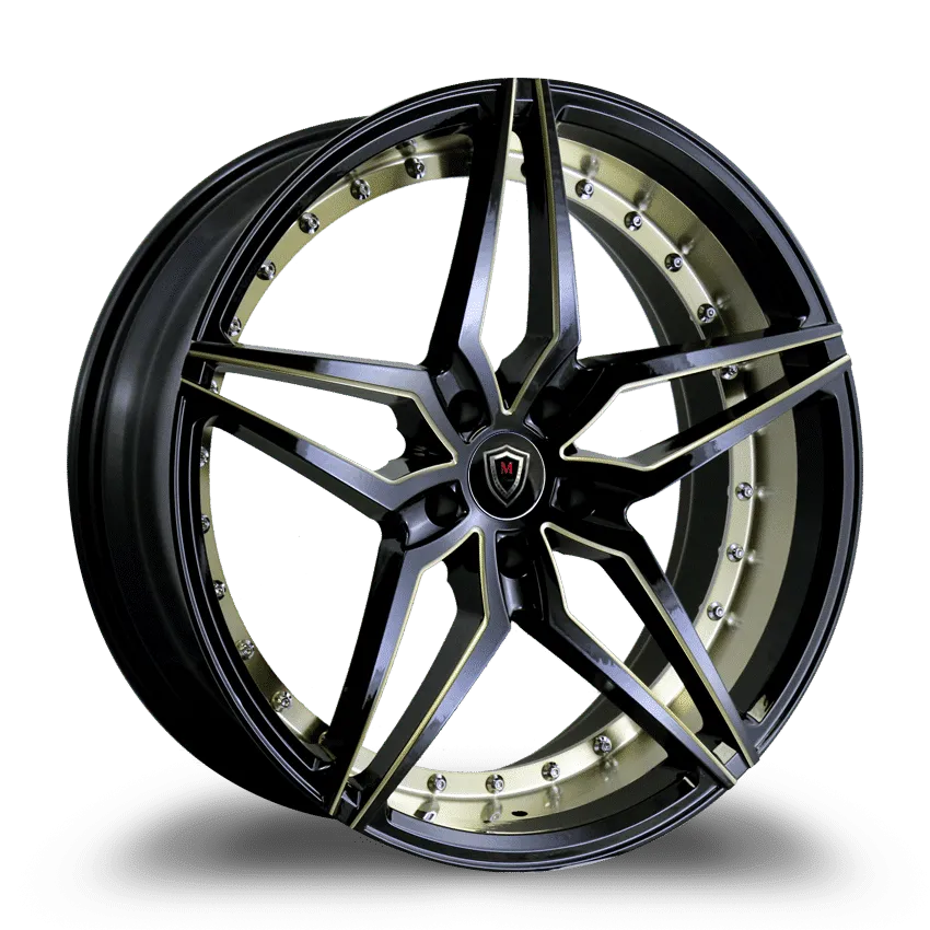 Marquee Wheels 20X10.5 5-112 Marquee #3259 BLK/TITANIUM Milling FACE/INNER Lip 38/66.56 5-112 Wheel