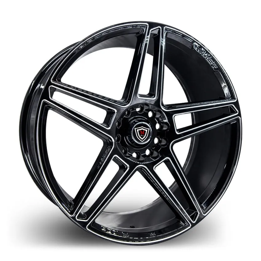 Marquee Wheels 18X9 10-112/114.3 Marquee #3764W BLACK/MILLING (B1-W) 35/73.1 5-112/114.3 Wheel