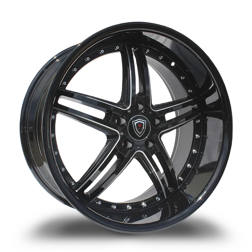 Marquee Wheels 20X10.5 5-114.3 Marquee #5329 Gloss BLACK/MILLED 38/73.1 5-114.3 Wheel