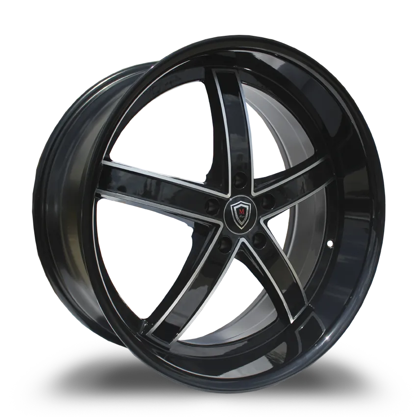 Marquee Wheels 20X9 5-120 Marquee #5330A BLACK/POLISH 35/74.1 5-120 Wheel