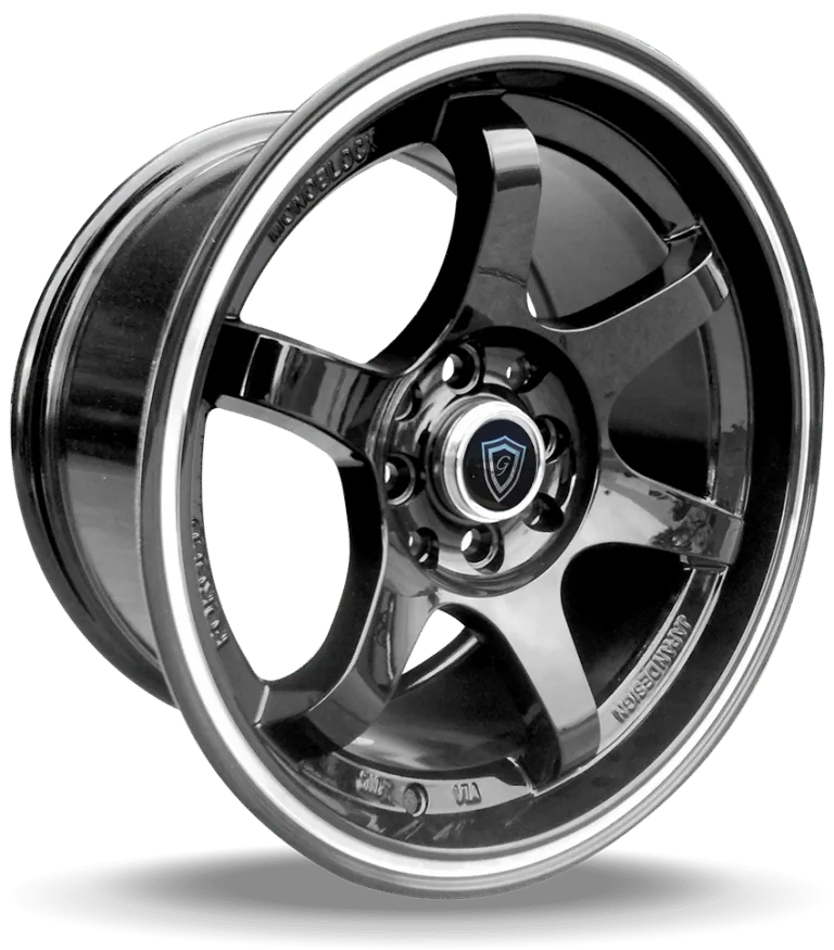 G - Line Alloys 15X6.5 8-108/114.3 G Line #6011 Gloss BLACK/MACHINE Tip 35/73.1 4-108/114.3 Wheel