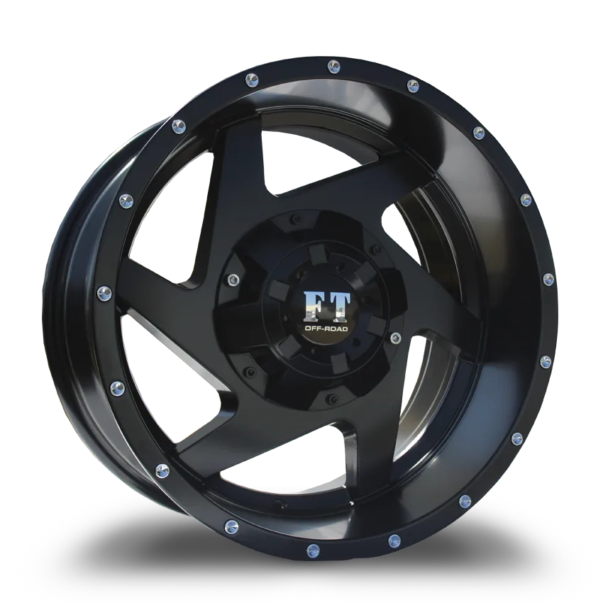 Full Throttle 20X10 12-135/139.7 Off Road Ft #6052 Satin Black -24/108.1 6-135/139.7 Wheel