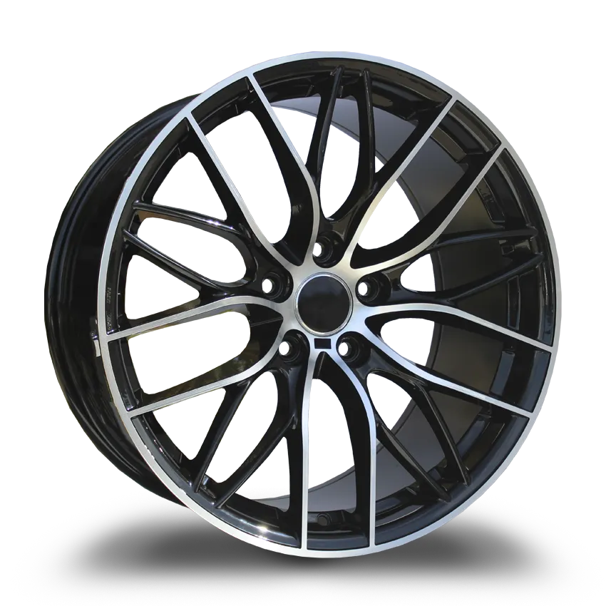 Replica Wheels 19X8.5 5-120 Replica #6706 Black Machine 35/72.56 5-120 Wheel