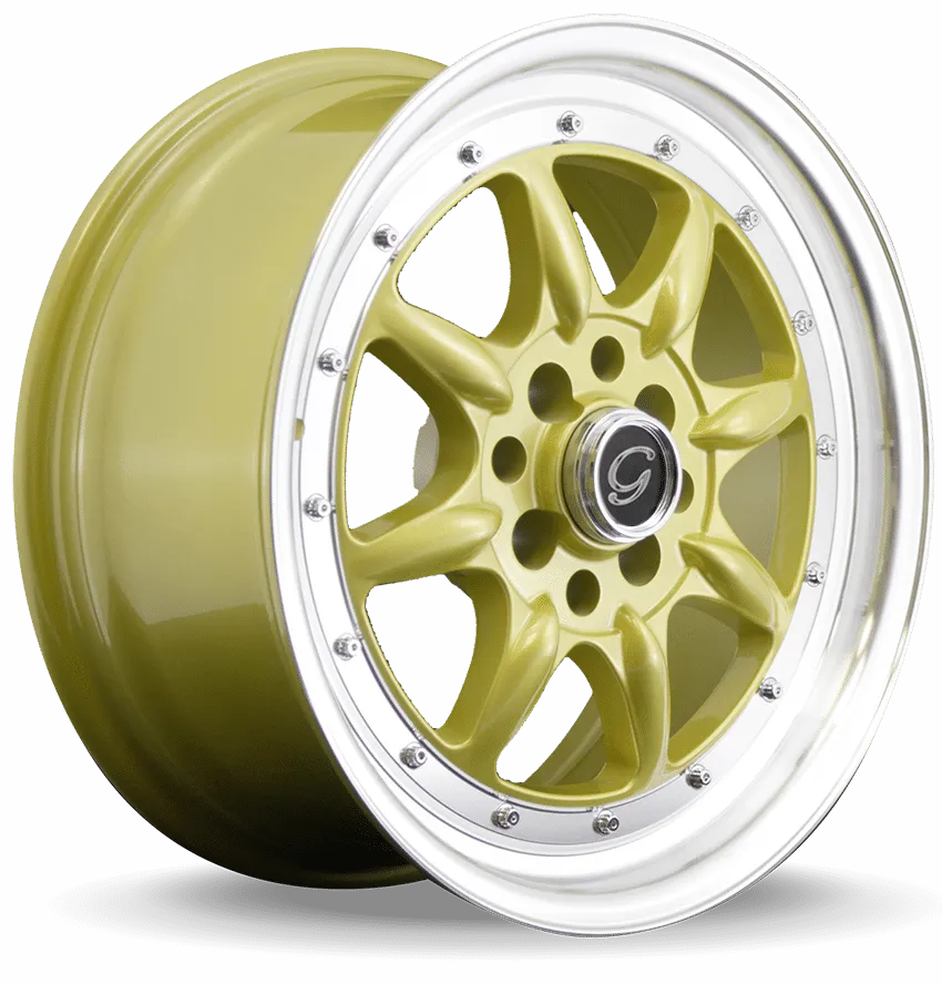 G - Line Alloys 15X8 8-100/114.3 G-Line #8006 Gold CENTER/P. Lip(g-Lp) 20/73.1 4-100/114.3 Wheel