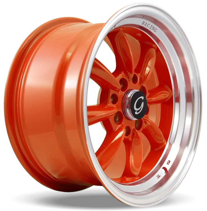 G - Line Alloys 15X8 8-100/114.3 G-Line #8014 ORANGE/POLISH Lip 20/73.1 4-100/114.3 Wheel