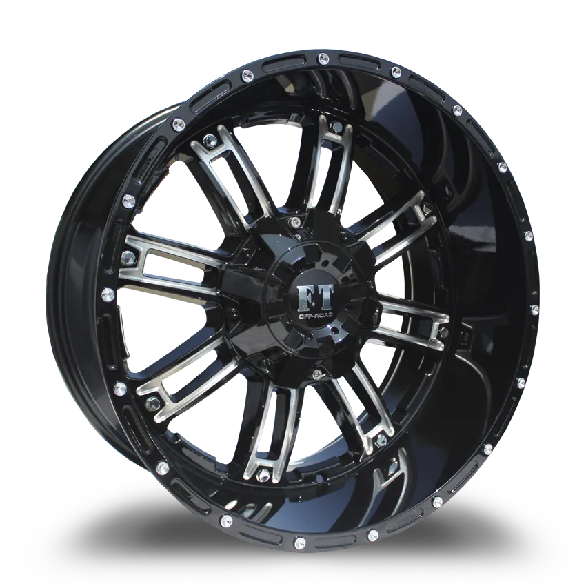 Full Throttle 20X10 8-170 Off Road FT#8033 Black Milling -24/125.7 8-170 Wheel