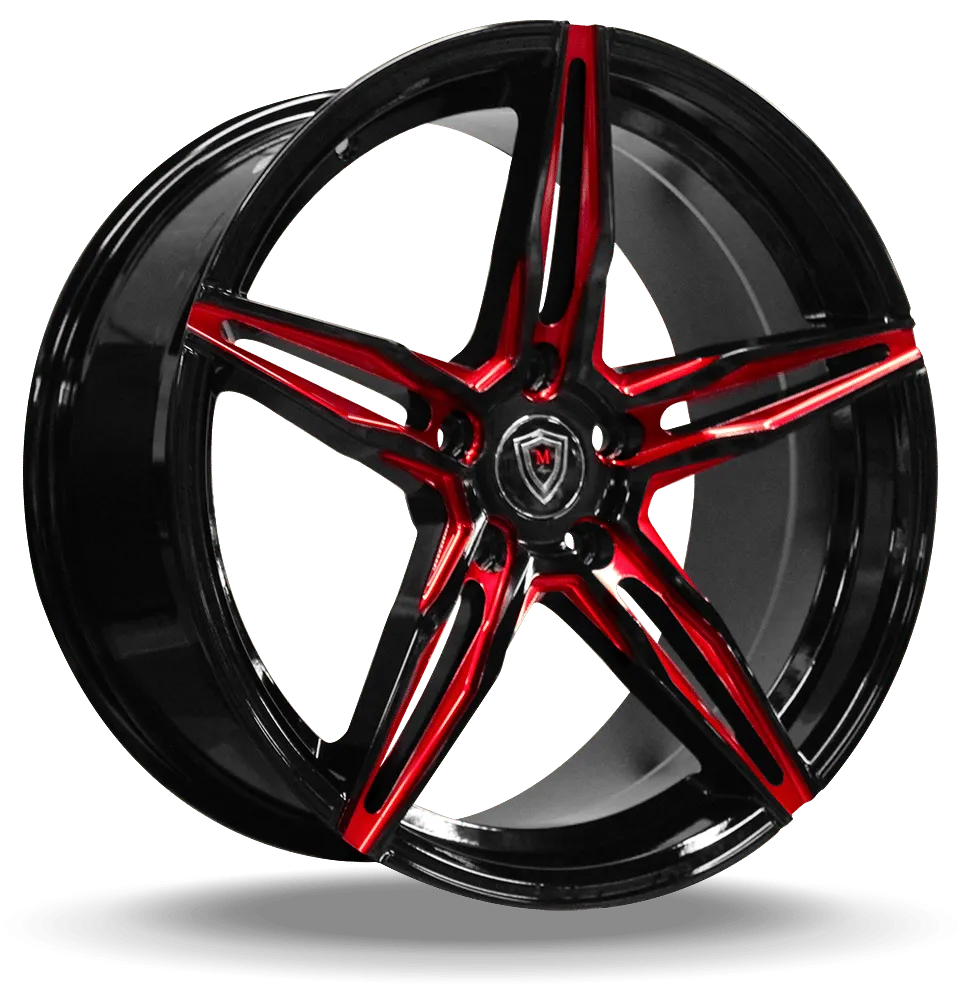Marquee Wheels 18X8.5 5-114.3 Marquee #8888 Black Red Milled 35/73.1 5-114.3 Wheel