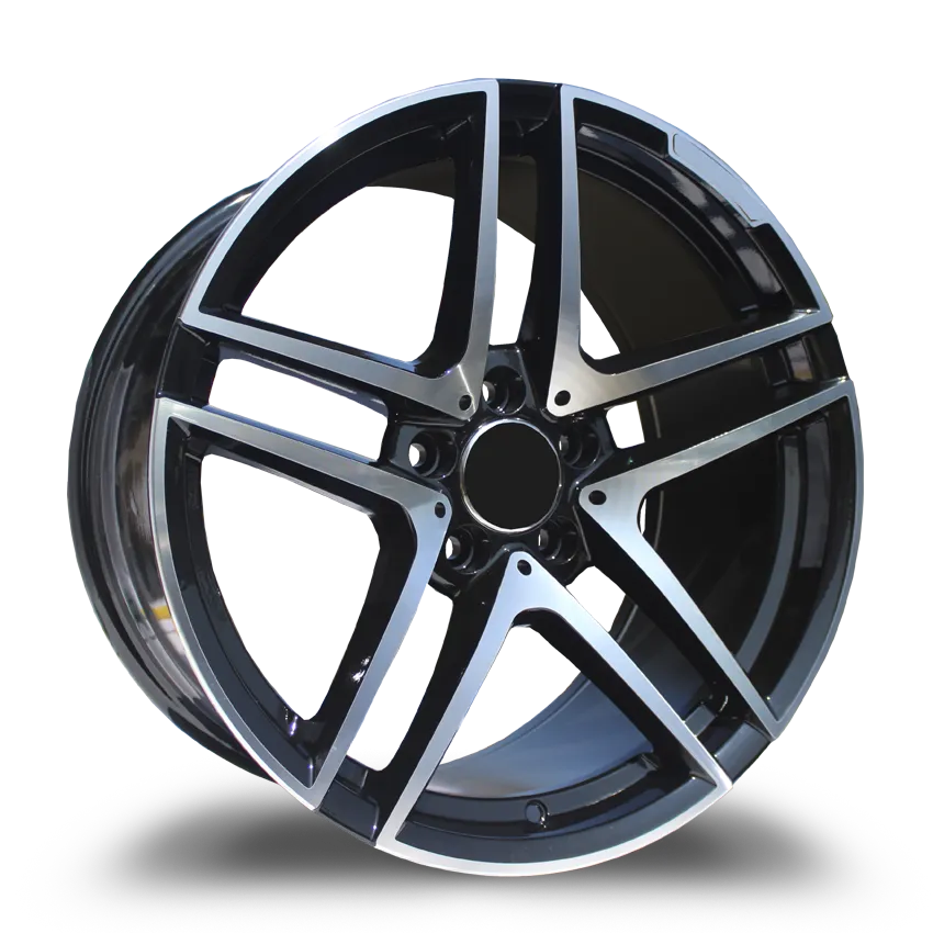 Replica Wheels 18X9.5 5-112 Replica #8897R Black Machine 40/66.56 5-112 Wheel