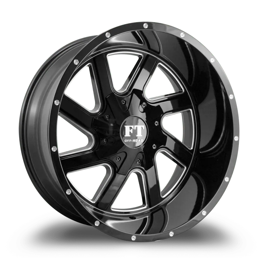 Full Throttle 17X9 12-135/139.7 Off Road Ft-1 BLACK/ Milled 0/108.1 6-135/139.7 Wheel