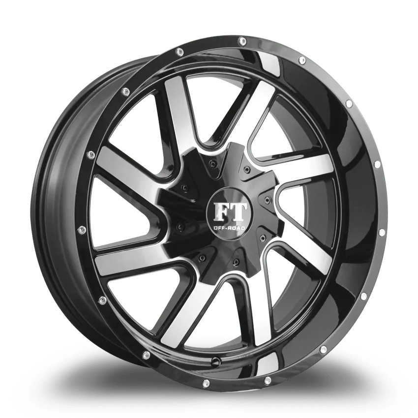 Full Throttle 17X9 12-135/139.7 Off Road Ft-1 BLACK/ Machine 0/108.1 6-135/139.7 Wheel