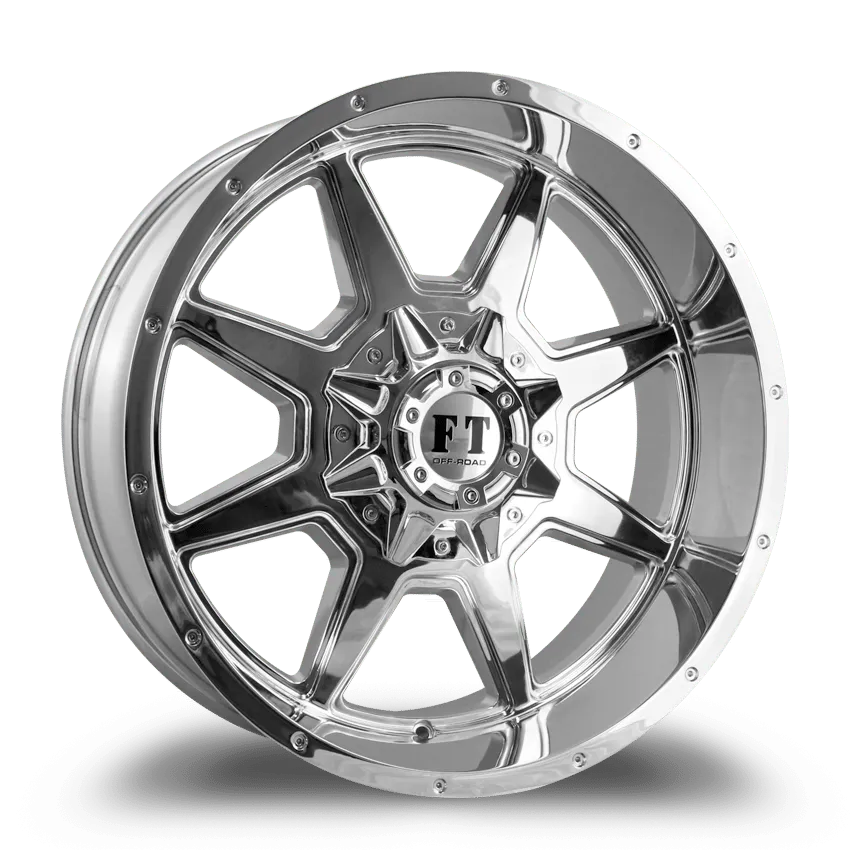 Full Throttle 20X10 10-139.7/150 Off Road Ft-2 Chrome 0/110 5-139.7/150 Wheel