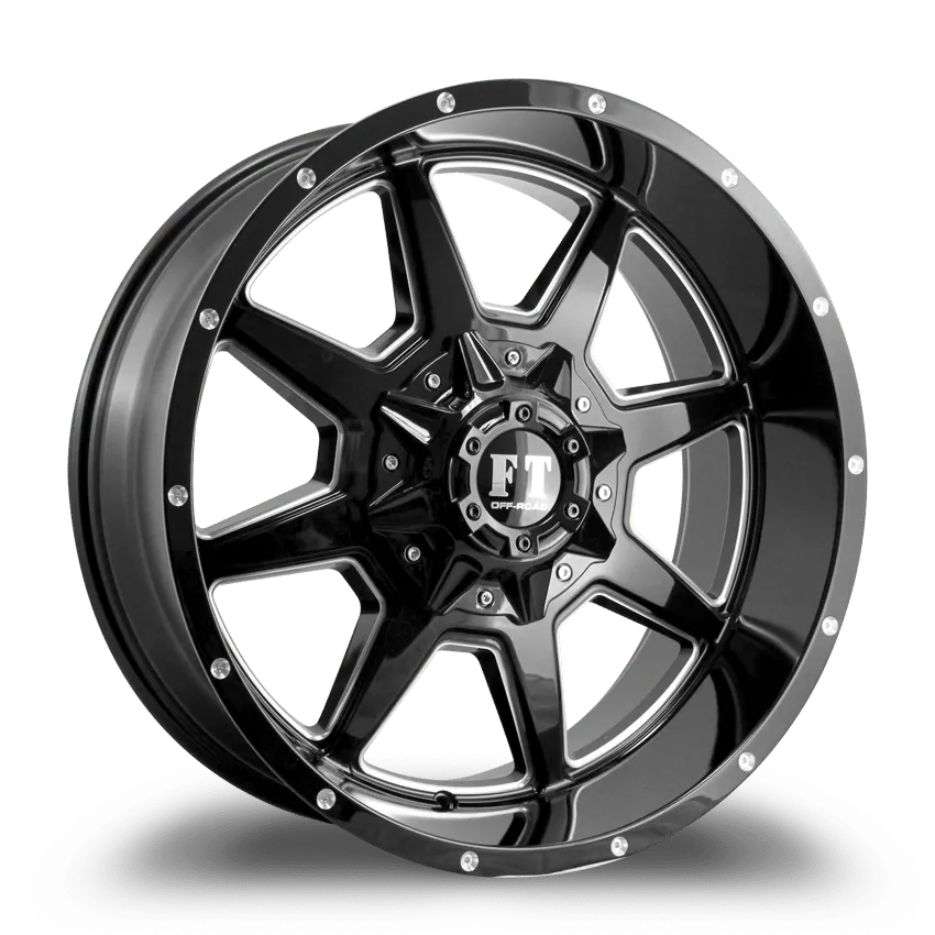 Full Throttle 20X10 12-135/139.7 Off Road Ft-2 BLACK/MILLED -24/108.1 6-135/139.7 Wheel