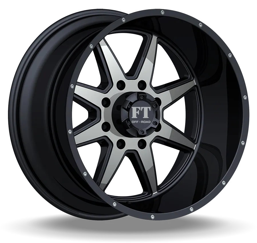 Full Throttle 20X14 6-139.7 Off Road Ft-2 Machined FACE/BLACK-76/89.8 6-139.7 Wheel