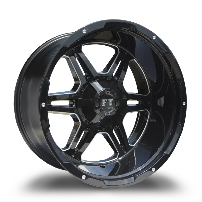 Full Throttle 20X12 10-139.7/150 Off Road Bullet (ft-3) BLACK/MILLING -44 110.1 5-139.7/150 Wheel