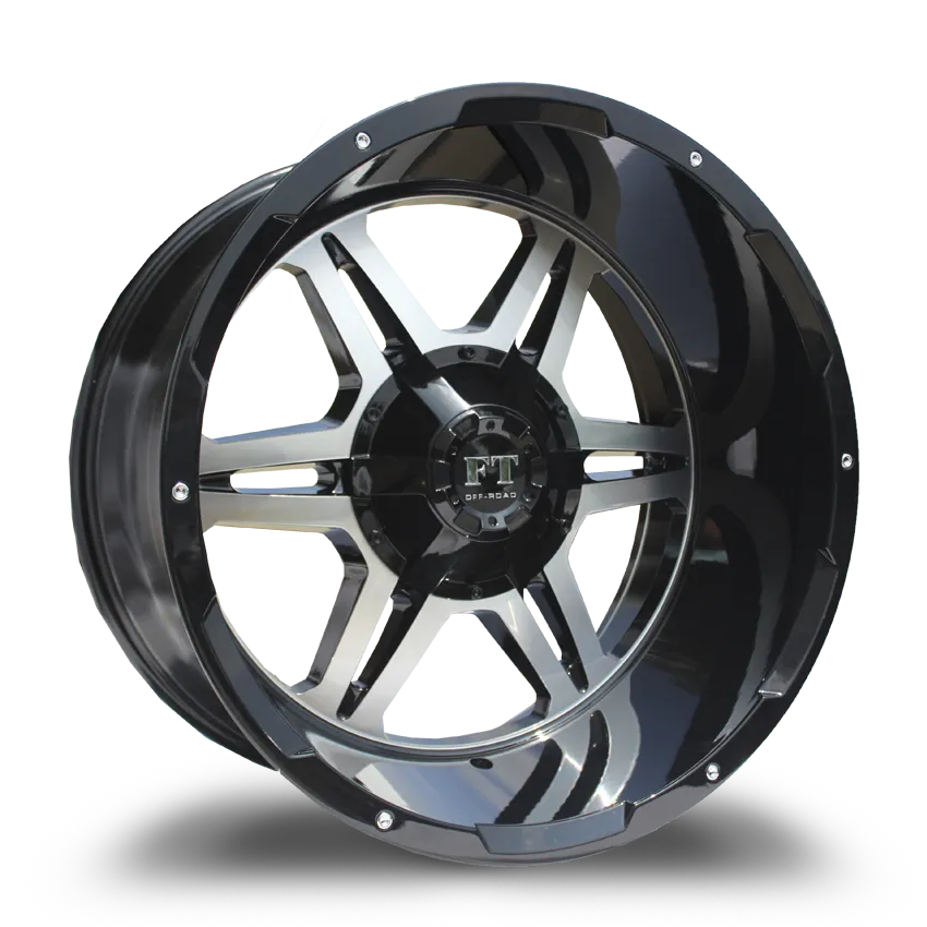 Full Throttle 20X12 10-139.7/150 Off Road Bullet (ft-3) Gloss BLACK/MACHINE -44 110.1 5-139.7/150 Wheel
