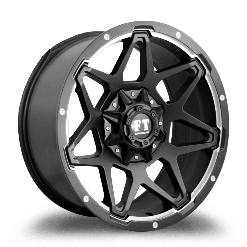 Full Throttle 20X10 10-127/135 Off Road Ft-4 Satin BLACK/MACHINE Undercut -24/87.1 5-127/135 Wheel