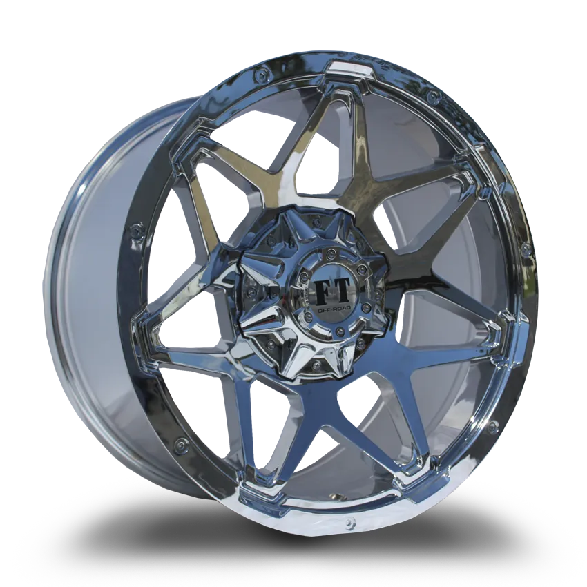 Full Throttle 20X10 12-135/139.7 Off Road Ft-4 Chrome 0/108.1 6-135/139.7 Wheel