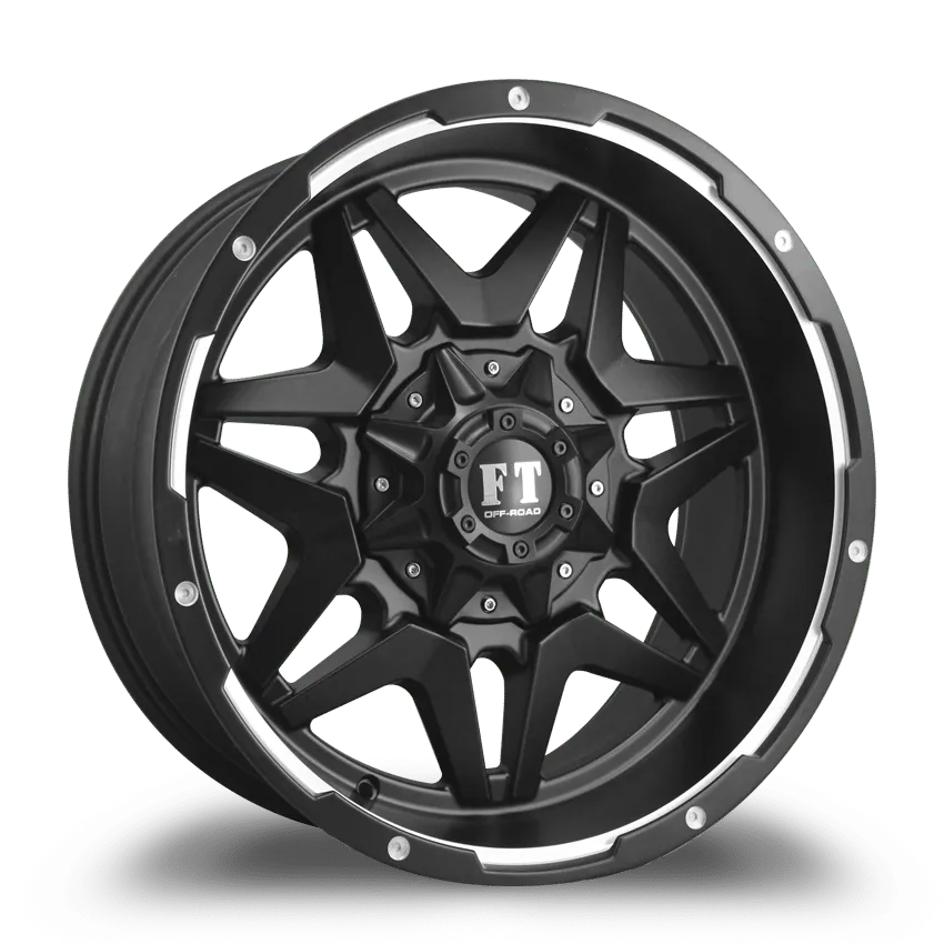 Full Throttle 20X10 12-135/139.7 Off Road Ft-5 Satin BLACK/MACHINE Undercut 0/108.1 6-135/139.7 Wheel