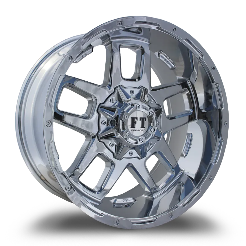 Full Throttle 20X10 12-135/139.7 Off Road Ft-6 Chrome 0/108.1 6-135/139.7 Wheel