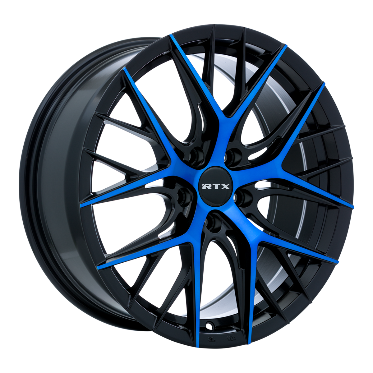 Rtx® (r-Spec) • 083054 • Valkyrie • Gloss Black Machined Blue • 18x8 5x114.3 ET40 CB73.1 18x8 Wheel