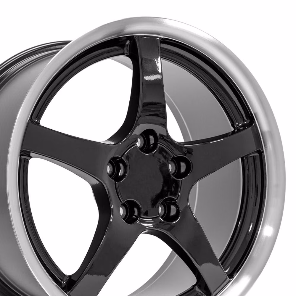 Oe Wheels 18" Replica CV05 fits Chevrolet Corvette C5 18x9.5 Deep Dish Black 18x9.5 Wheel