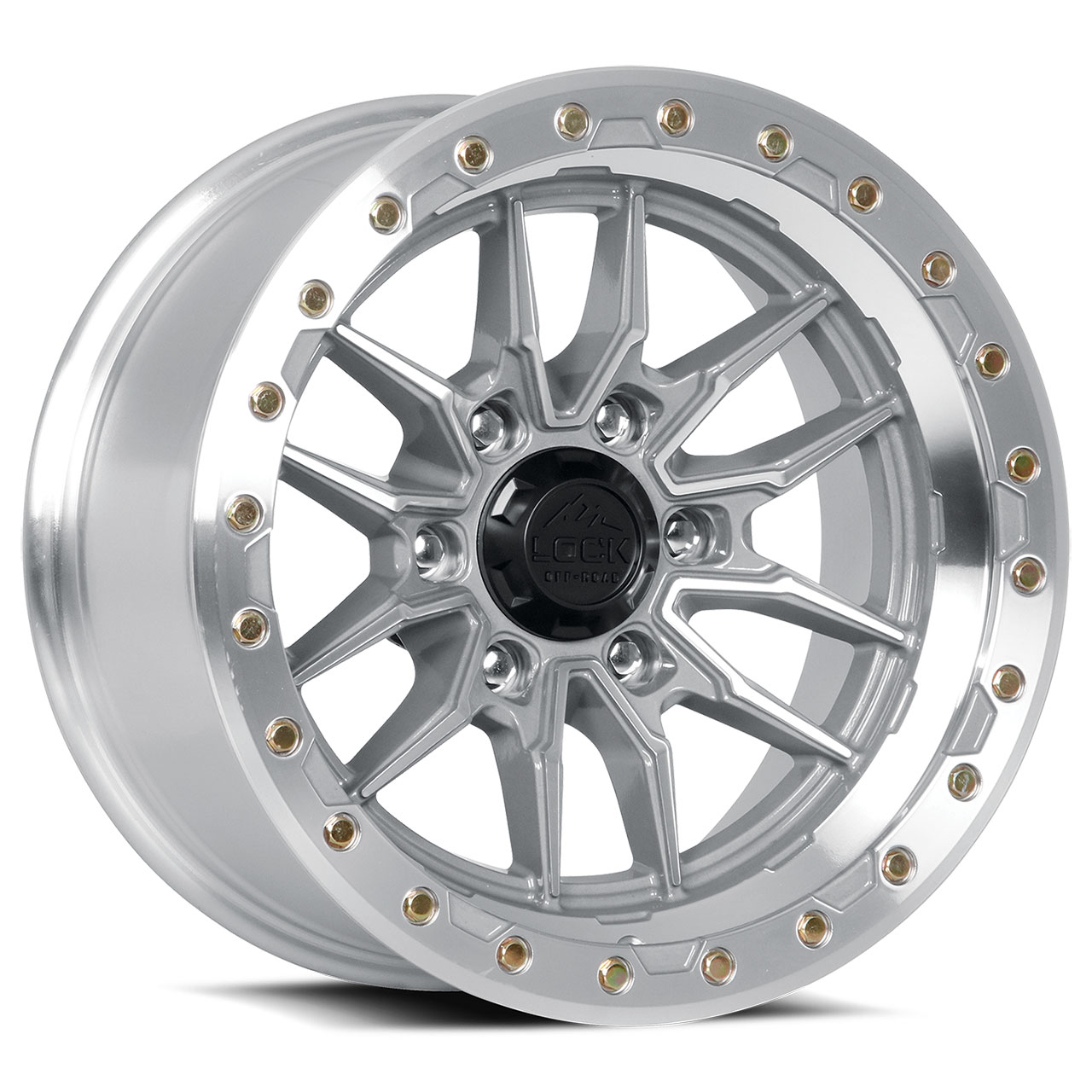 Lock Off-Road Krawler Wheel 17x9 6x5.5 Machined Clear Coat