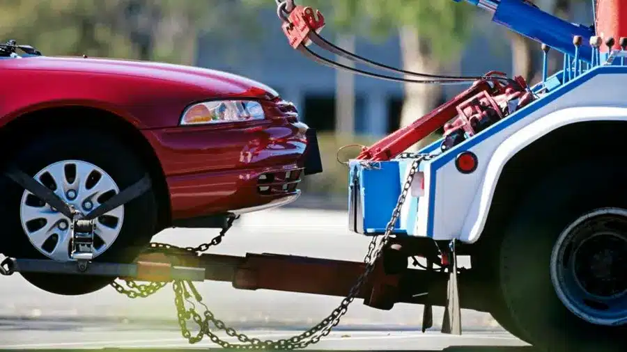 Vehicle receiving professional roadside assistance from Limitless Tire